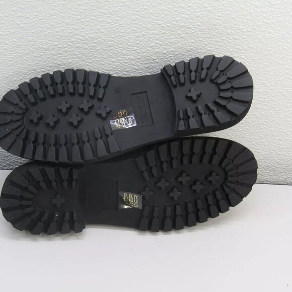 Thursday Everyday Women's Size 8.5 Penny Loafer Black Leather Gold Metal Detail - Picture 6 of 10